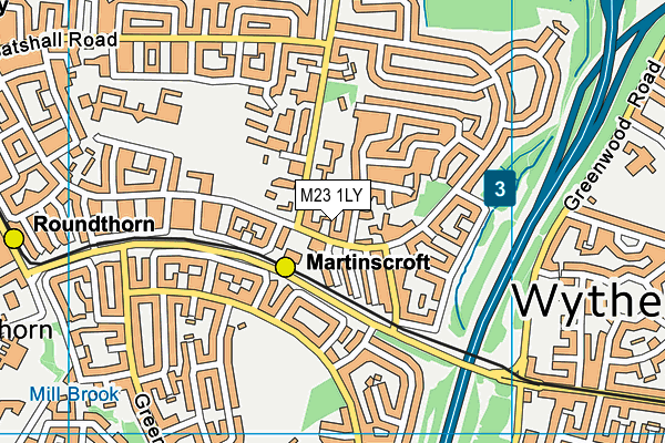 M23 1LY map - OS VectorMap District (Ordnance Survey)