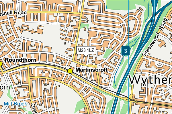 M23 1LZ map - OS VectorMap District (Ordnance Survey)