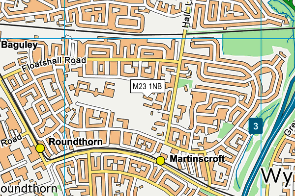 M23 1NB map - OS VectorMap District (Ordnance Survey)