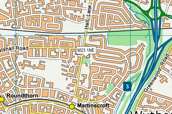 M23 1NE map - OS VectorMap District (Ordnance Survey)
