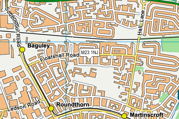 M23 1NJ map - OS VectorMap District (Ordnance Survey)