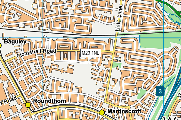 M23 1NL map - OS VectorMap District (Ordnance Survey)