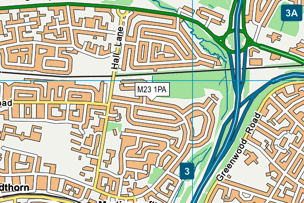 M23 1PA map - OS VectorMap District (Ordnance Survey)