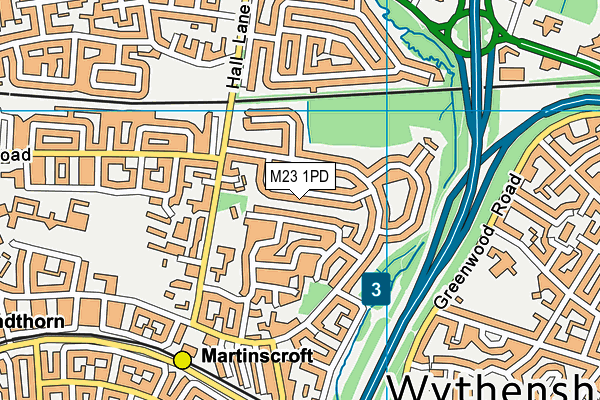 M23 1PD map - OS VectorMap District (Ordnance Survey)