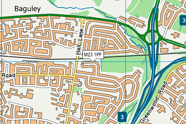 M23 1PF map - OS VectorMap District (Ordnance Survey)