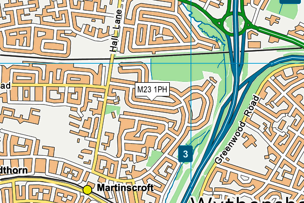M23 1PH map - OS VectorMap District (Ordnance Survey)