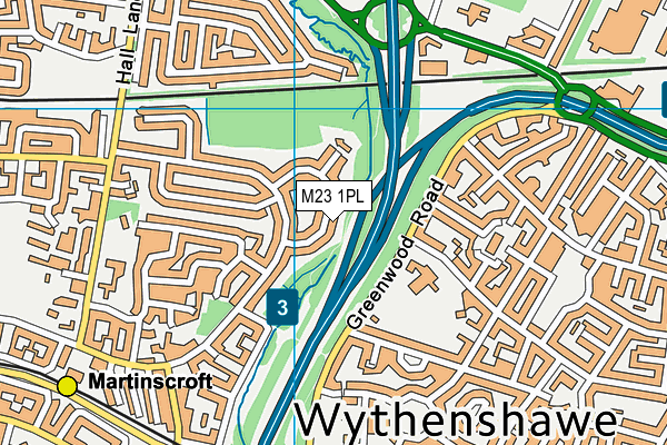 M23 1PL map - OS VectorMap District (Ordnance Survey)