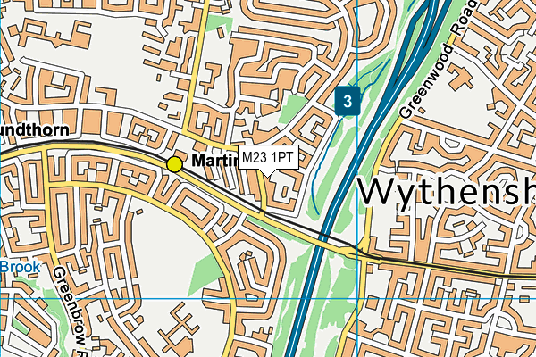 M23 1PT map - OS VectorMap District (Ordnance Survey)