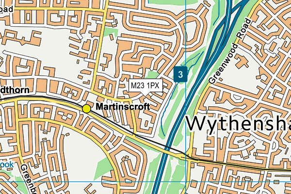 M23 1PX map - OS VectorMap District (Ordnance Survey)