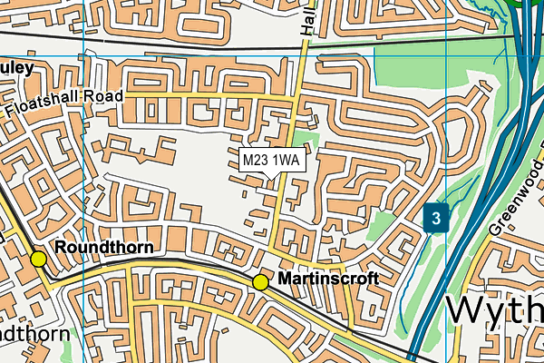 M23 1WA map - OS VectorMap District (Ordnance Survey)