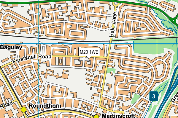 M23 1WE map - OS VectorMap District (Ordnance Survey)