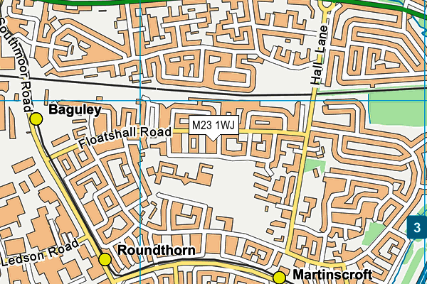 M23 1WJ map - OS VectorMap District (Ordnance Survey)