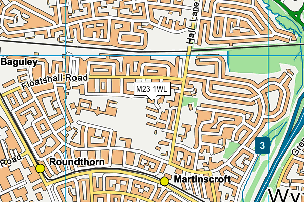 M23 1WL map - OS VectorMap District (Ordnance Survey)