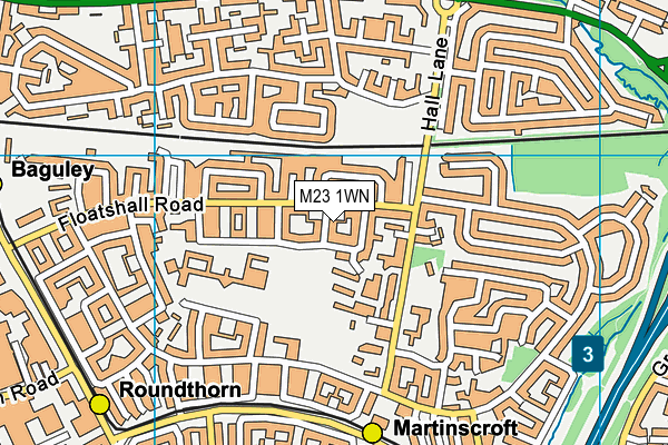M23 1WN map - OS VectorMap District (Ordnance Survey)