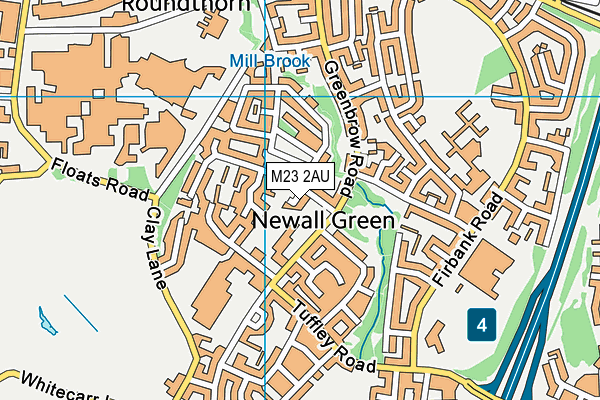 M23 2AU map - OS VectorMap District (Ordnance Survey)