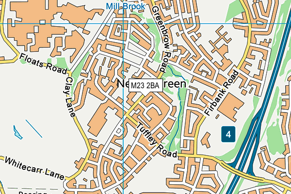 M23 2BA map - OS VectorMap District (Ordnance Survey)