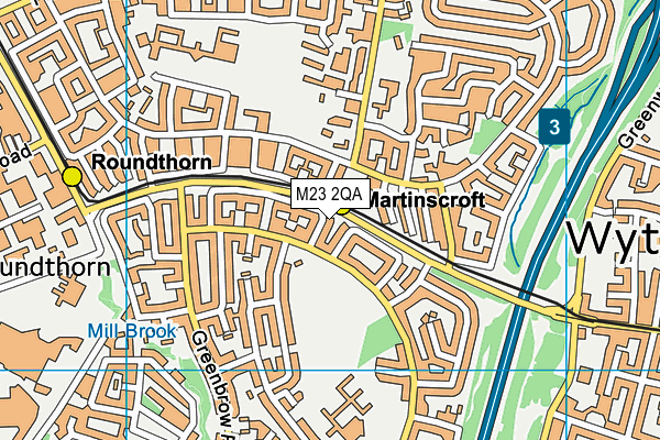 M23 2QA map - OS VectorMap District (Ordnance Survey)