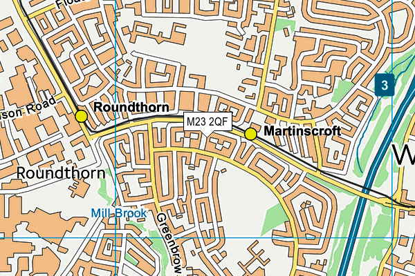 M23 2QF map - OS VectorMap District (Ordnance Survey)