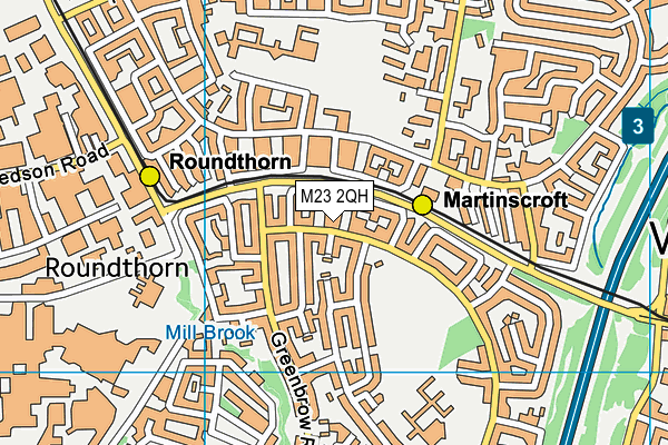M23 2QH map - OS VectorMap District (Ordnance Survey)