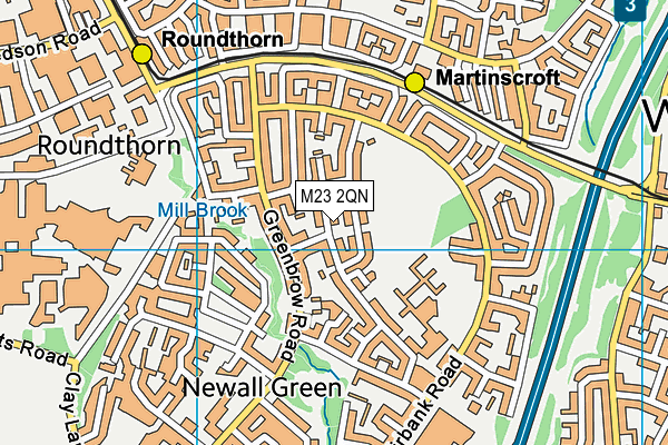 M23 2QN map - OS VectorMap District (Ordnance Survey)