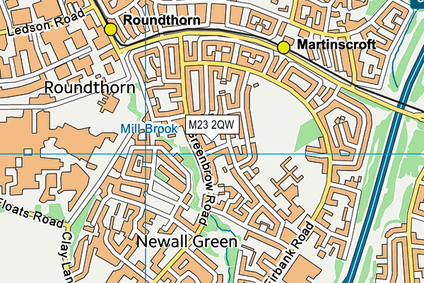 M23 2QW map - OS VectorMap District (Ordnance Survey)