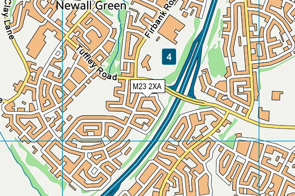 M23 2XA map - OS VectorMap District (Ordnance Survey)