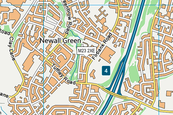 M23 2XE map - OS VectorMap District (Ordnance Survey)