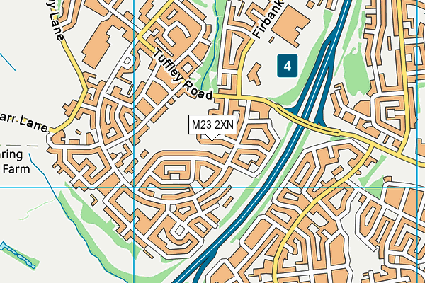 M23 2XN map - OS VectorMap District (Ordnance Survey)