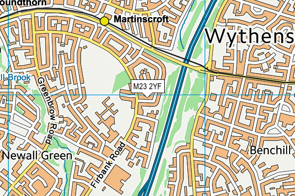 M23 2YF map - OS VectorMap District (Ordnance Survey)