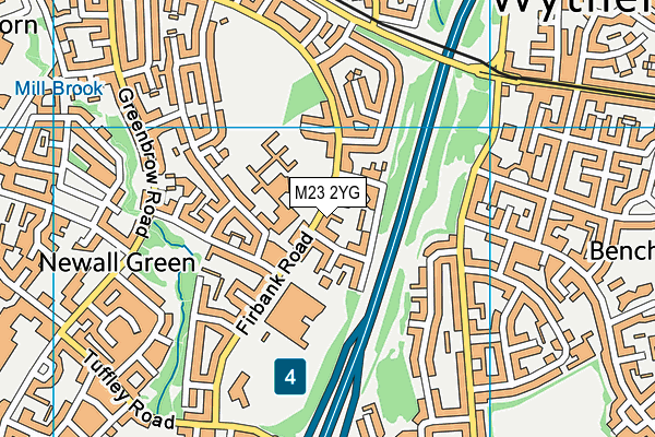 M23 2YG map - OS VectorMap District (Ordnance Survey)