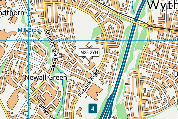 Newall Green Primary School map (M23 2YH) - OS VectorMap District (Ordnance Survey)