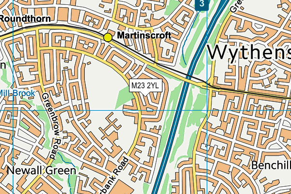 M23 2YL map - OS VectorMap District (Ordnance Survey)