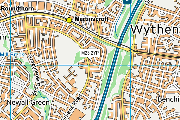 M23 2YP map - OS VectorMap District (Ordnance Survey)