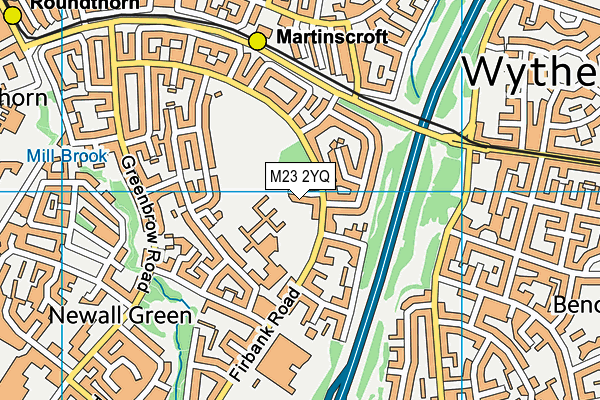 M23 2YQ map - OS VectorMap District (Ordnance Survey)