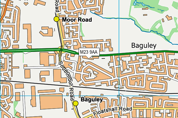 M23 9AA map - OS VectorMap District (Ordnance Survey)