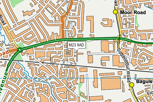 M23 9AD map - OS VectorMap District (Ordnance Survey)
