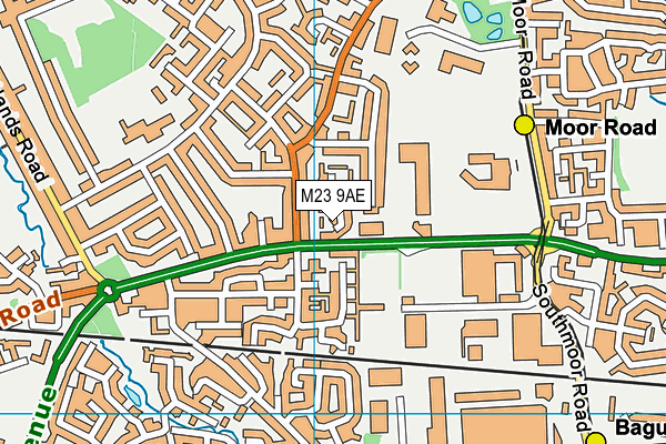 M23 9AE map - OS VectorMap District (Ordnance Survey)