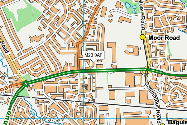 M23 9AF map - OS VectorMap District (Ordnance Survey)