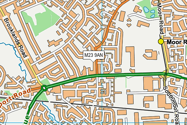 M23 9AN map - OS VectorMap District (Ordnance Survey)