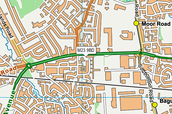 M23 9BD map - OS VectorMap District (Ordnance Survey)