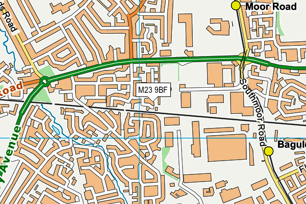 M23 9BF map - OS VectorMap District (Ordnance Survey)
