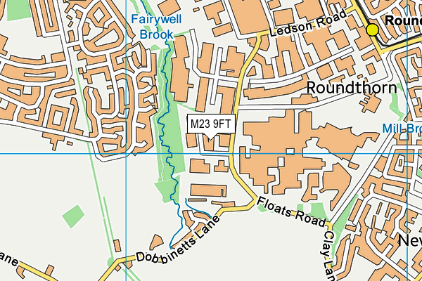 M23 9FT map - OS VectorMap District (Ordnance Survey)