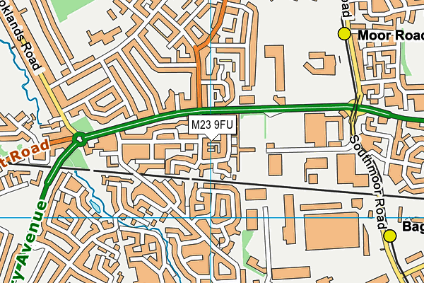 M23 9FU map - OS VectorMap District (Ordnance Survey)