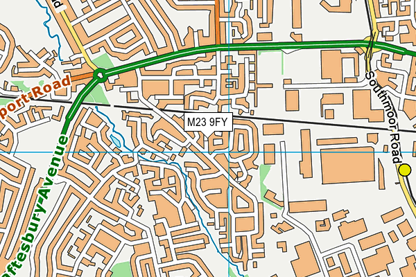 M23 9FY map - OS VectorMap District (Ordnance Survey)