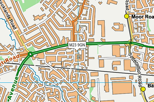 M23 9GN map - OS VectorMap District (Ordnance Survey)