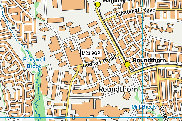 M23 9GP map - OS VectorMap District (Ordnance Survey)