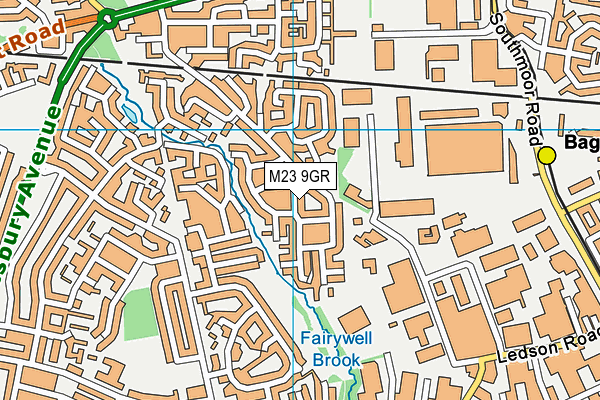 M23 9GR map - OS VectorMap District (Ordnance Survey)
