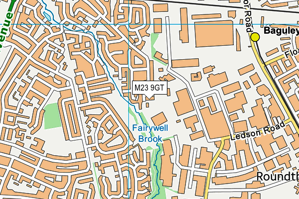 M23 9GT map - OS VectorMap District (Ordnance Survey)