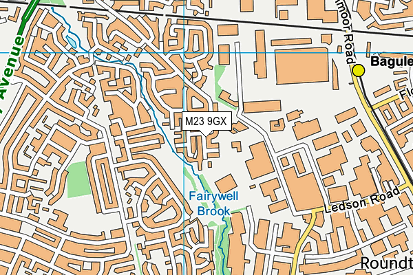 M23 9GX map - OS VectorMap District (Ordnance Survey)