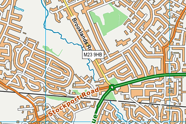 M23 9HB map - OS VectorMap District (Ordnance Survey)